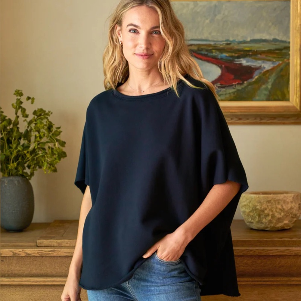 FRANK AND EILEEN - OLIVE ORGINAL CAPELET IN NAVY BLUE